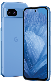 Lichtblauwe smartphone voor- en achterzijde