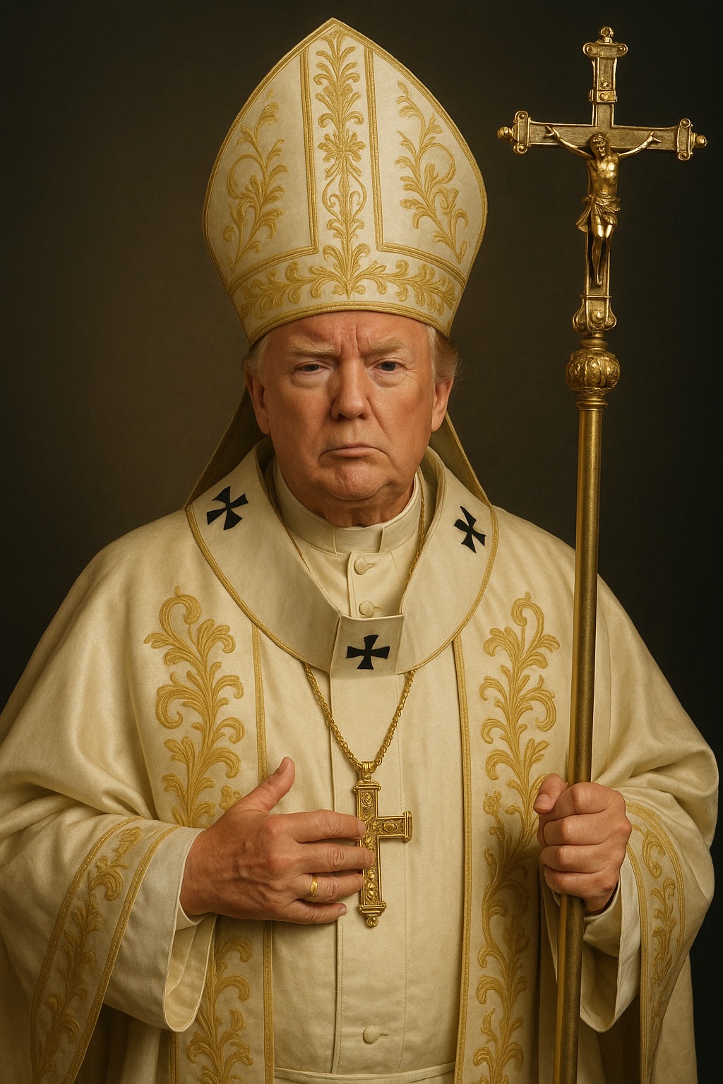 Een door AI gemaakte foto van Trump als Paus