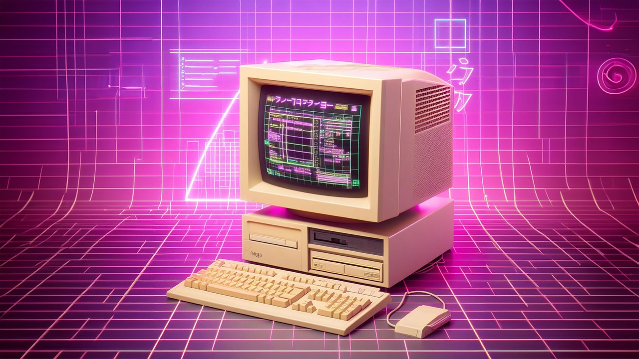 Door AI gegenereerde afbeelding van een retrocomputer