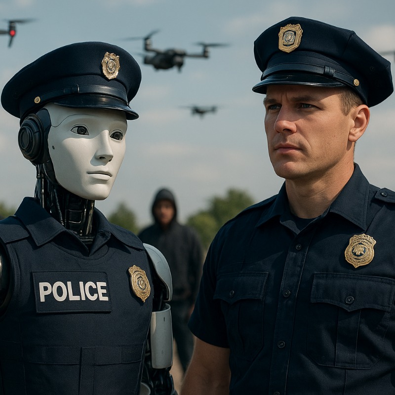 AI-afbeelding: robotagent naast gewone agent