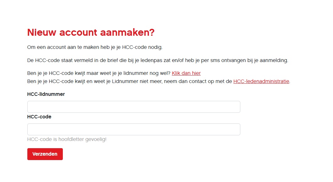 Nieuw account aanmaken pagina deel 1