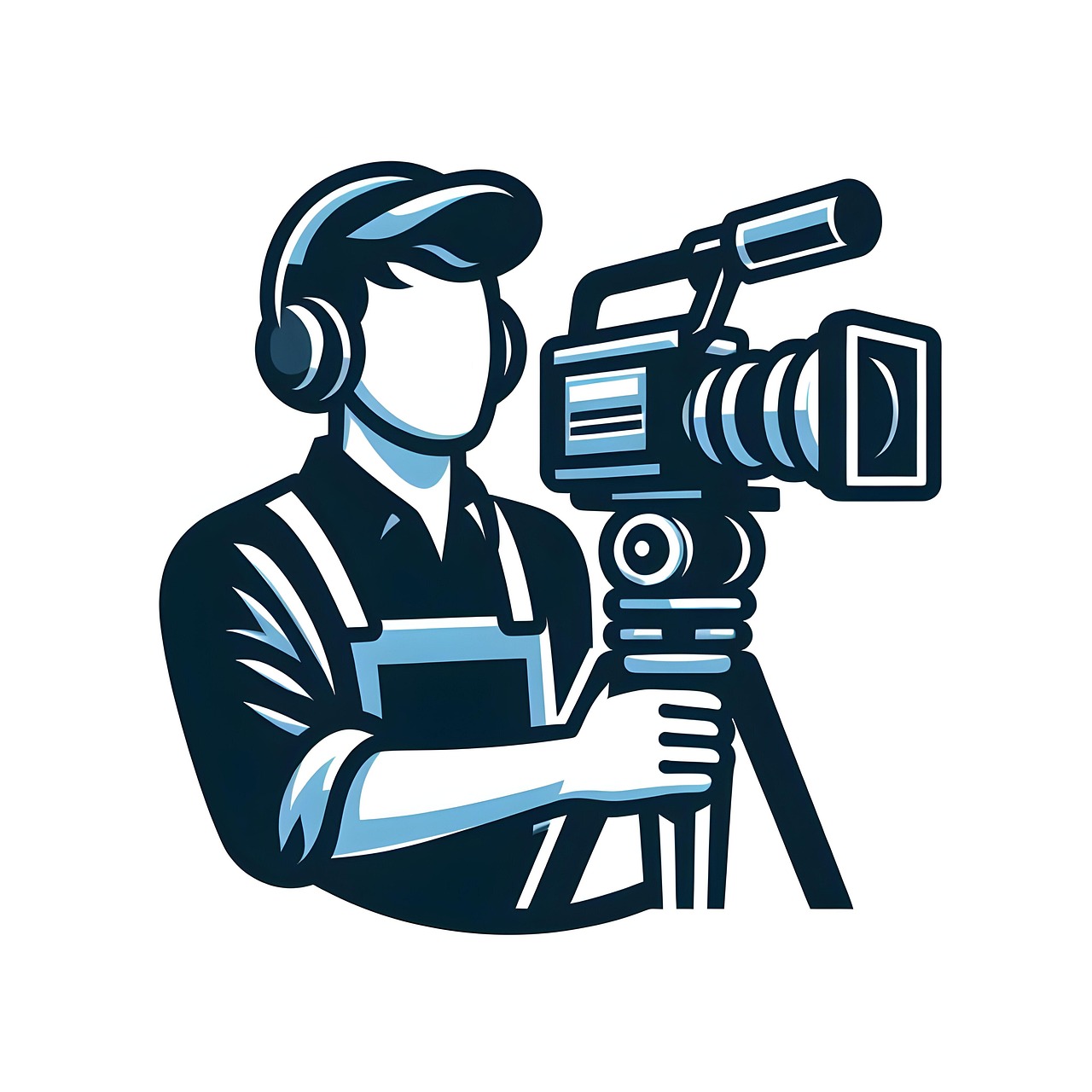 Tekening van persoon met filmcamera