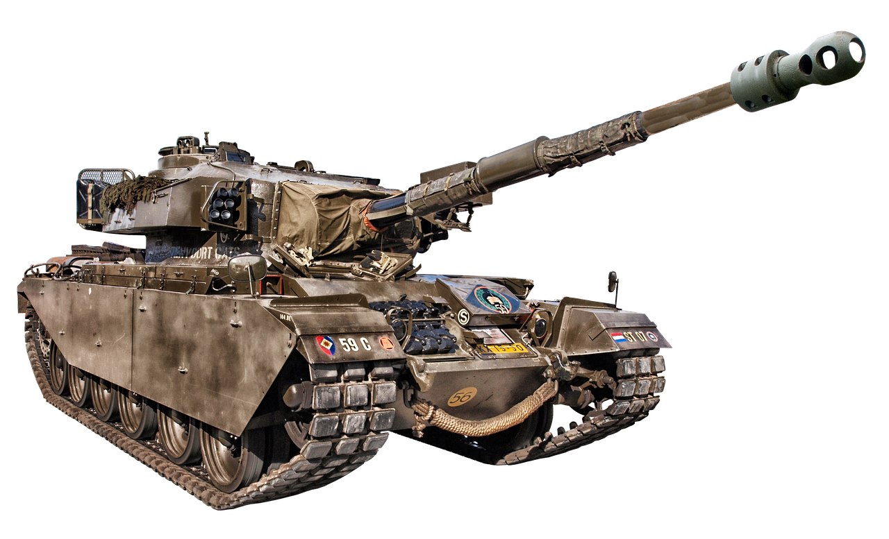 Tekening van een legertank