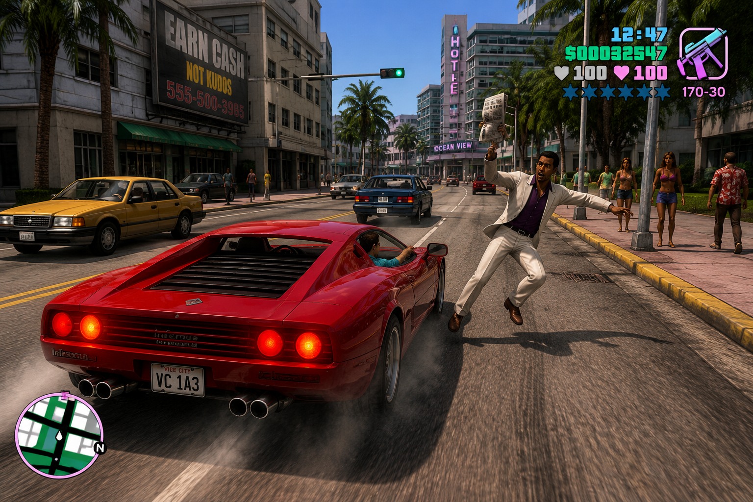 Een door AI gemaakt screenshot van GTA