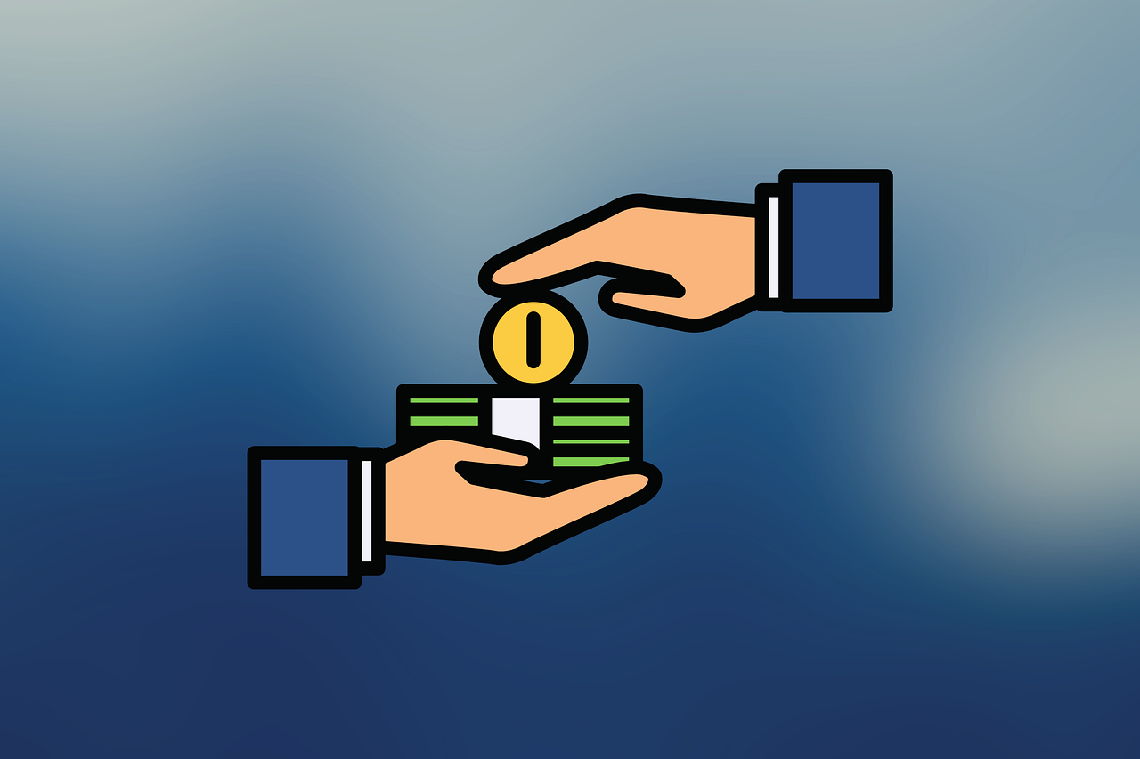 Tekening van hand met geld