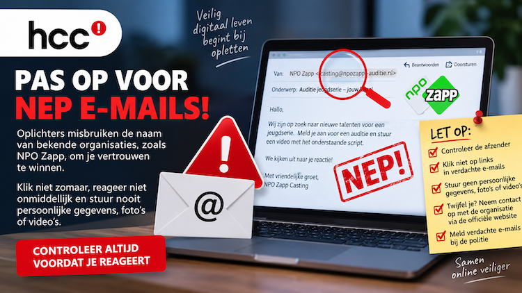 Waarschuwing voor nep e-mails