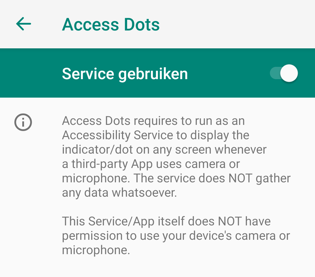 Access Dots privacy