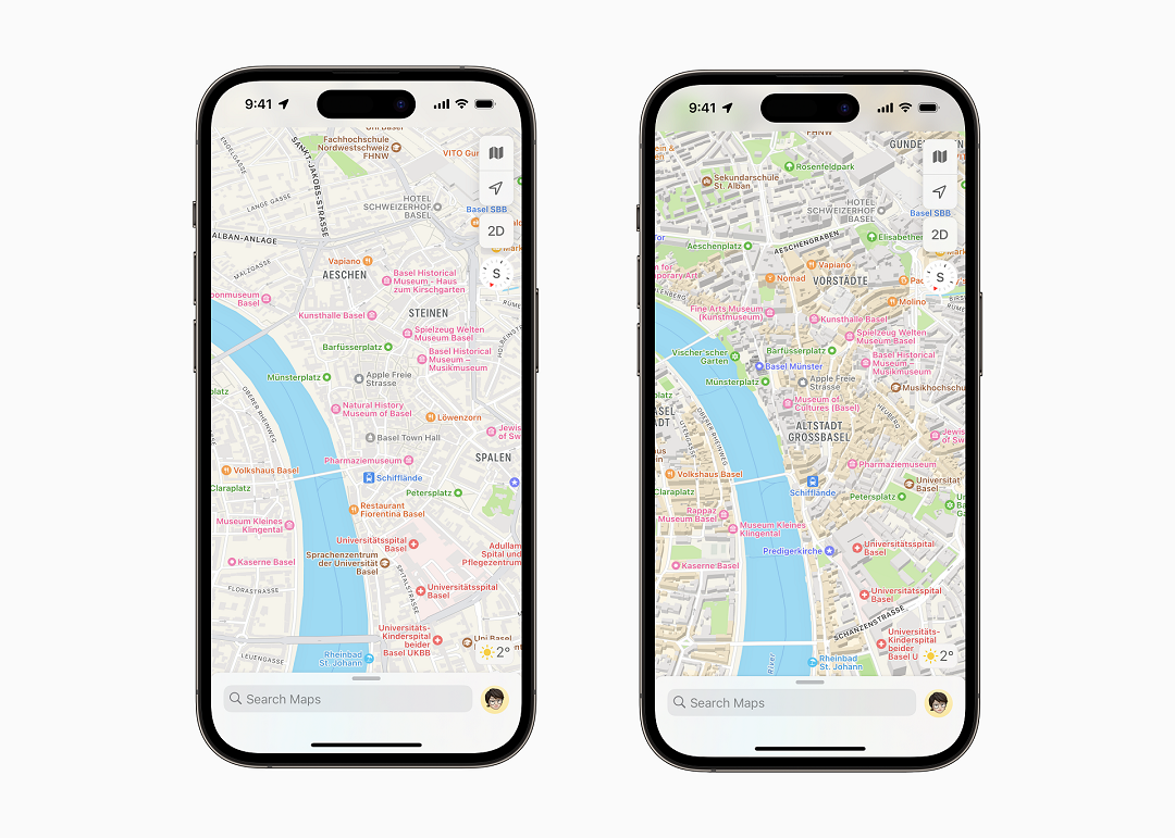 Apple Maps update 2022 Switzerland Basel before and after 1