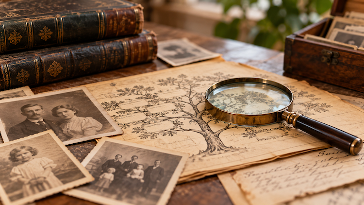 Oude foto's en een stamboom