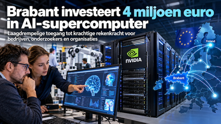 Affiche dat Brabant 4 miljoen investeert in AI supercomputer