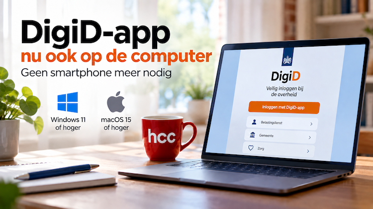 Laptopscherm met daarop DigiD