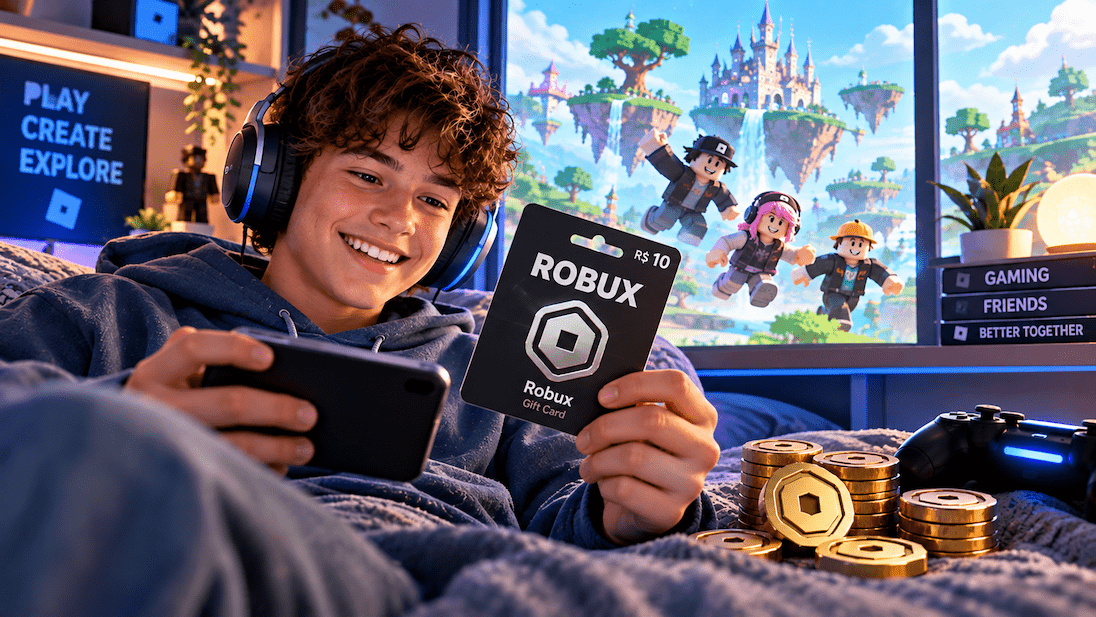 Gamer met Robux Gift card