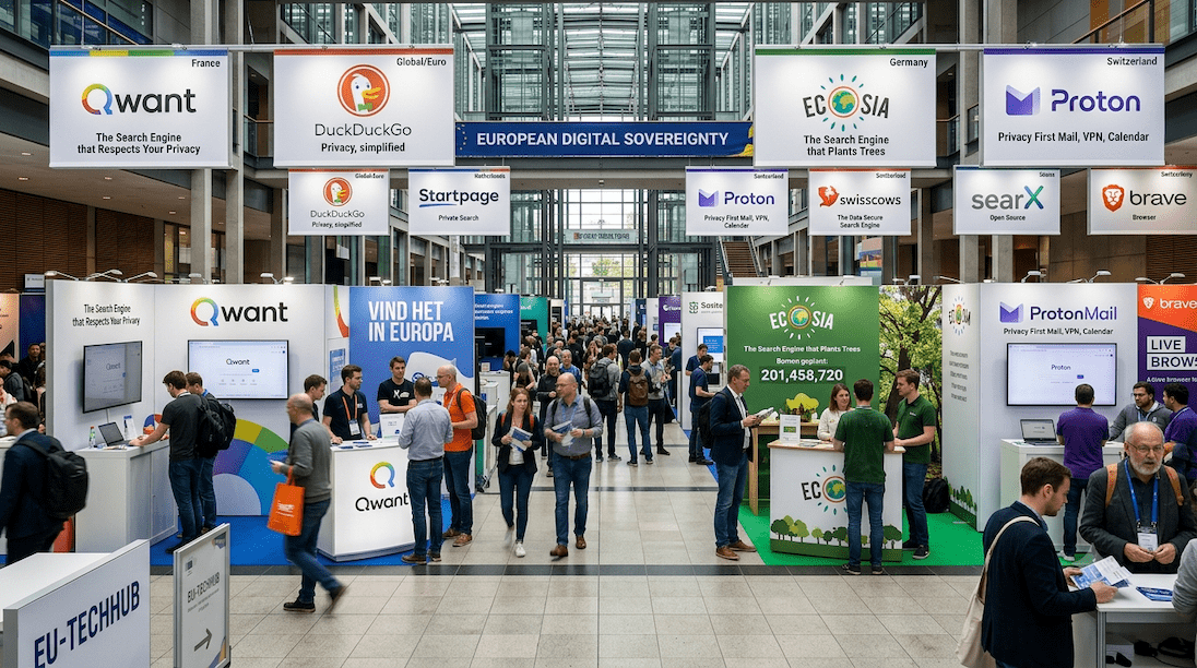 Beurs met alternatieven voor Google