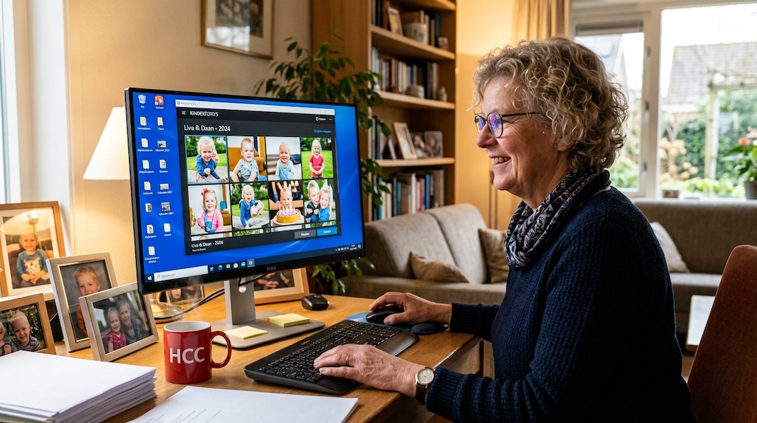 Vrouw bezig met computer