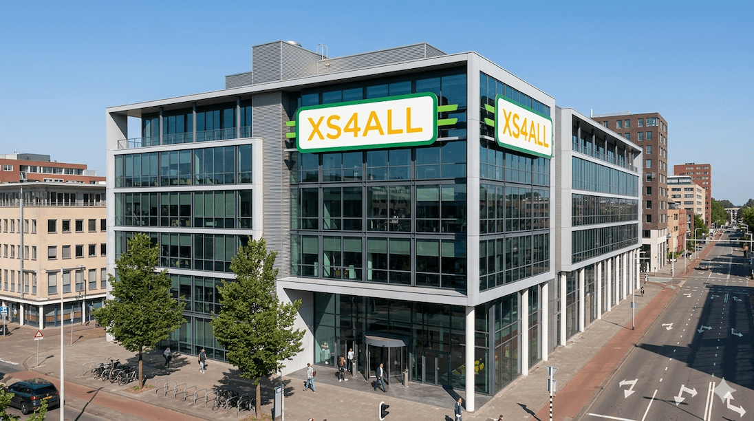 Gebouw met logo van xs4all