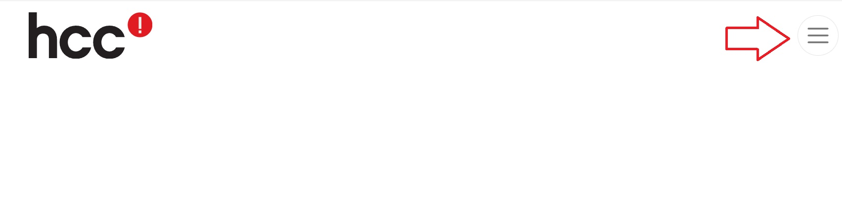 HCC account 2 Hamburger menu