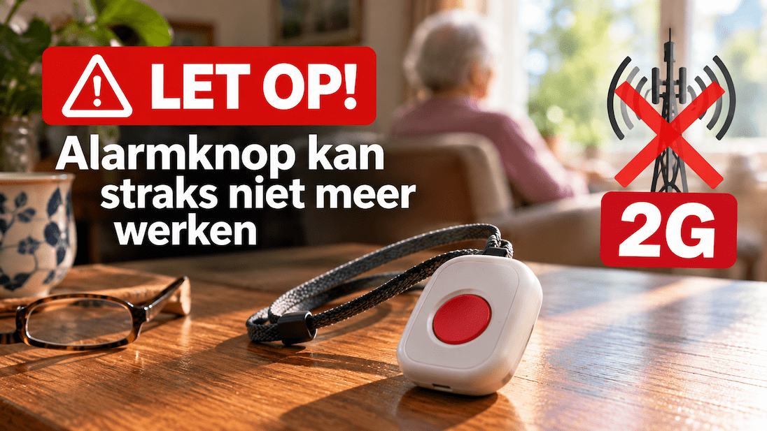 Waarschuwing dat 2G uitvalt en tekst LET OP, Alarmknop kan uitvallen