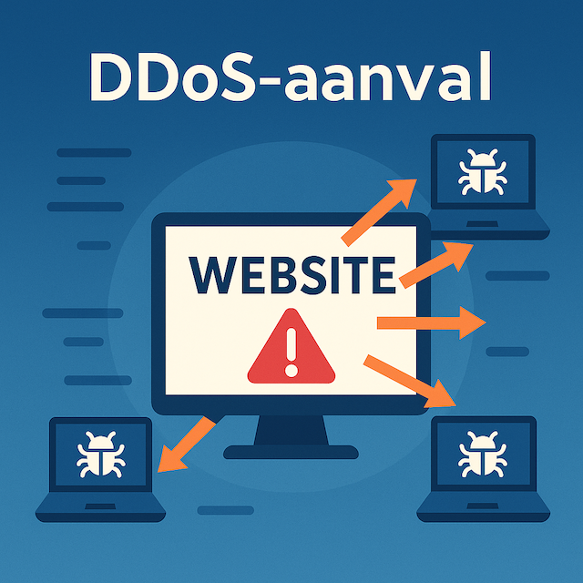 Plaatje met uitleg wat DDOS is