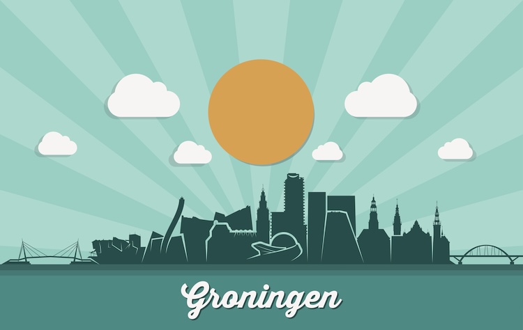 Skyline van stad Groningen