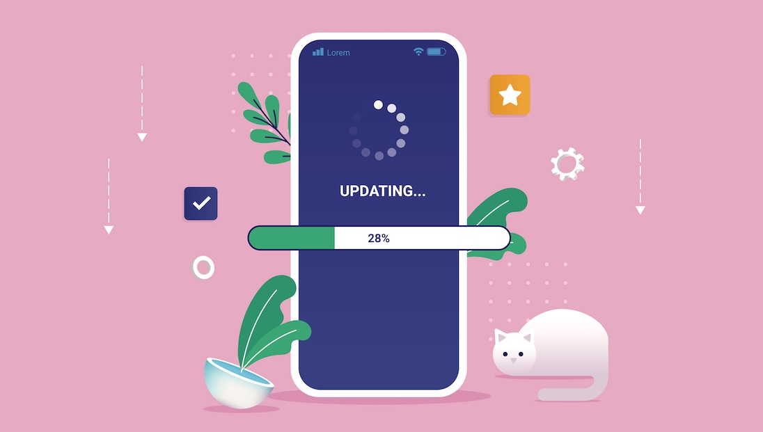 Smartphone die een update aan het krijgen is