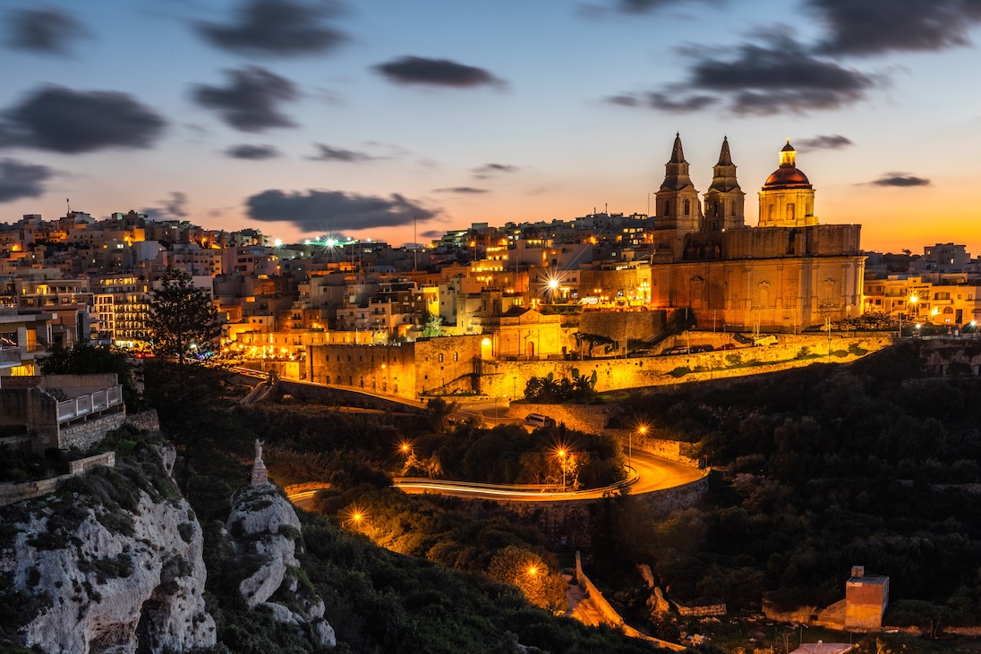 Malta bij zonsondergang