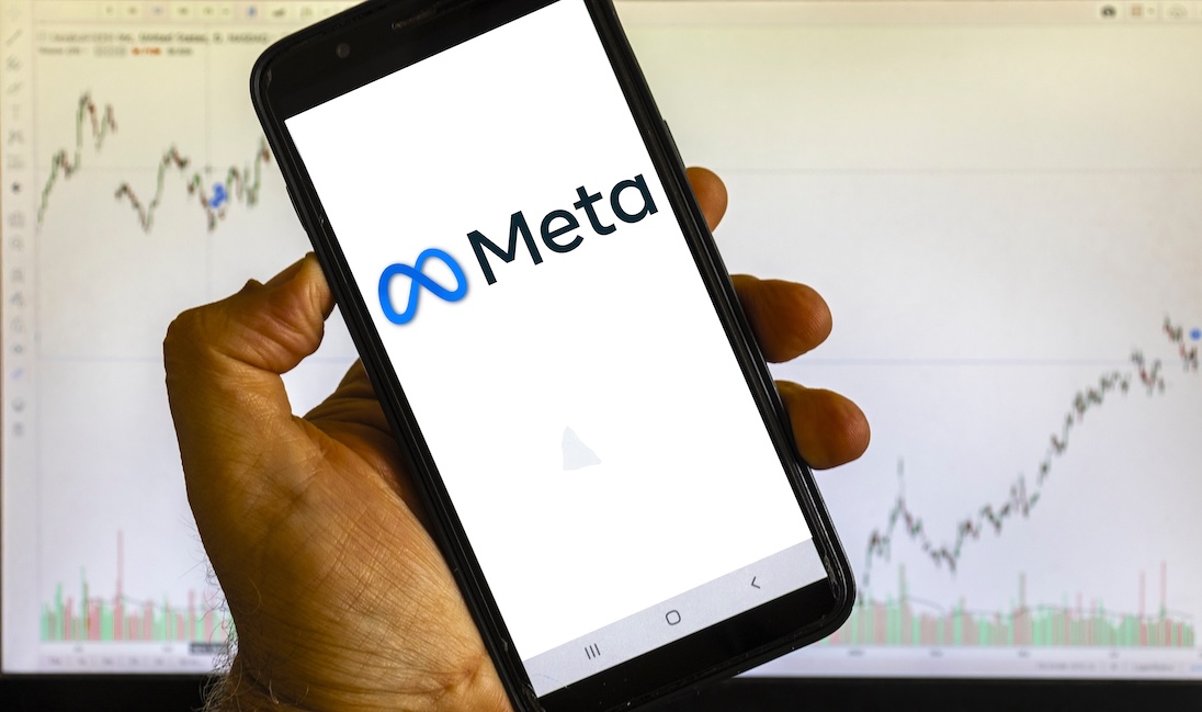 Smartphone met op scherm META