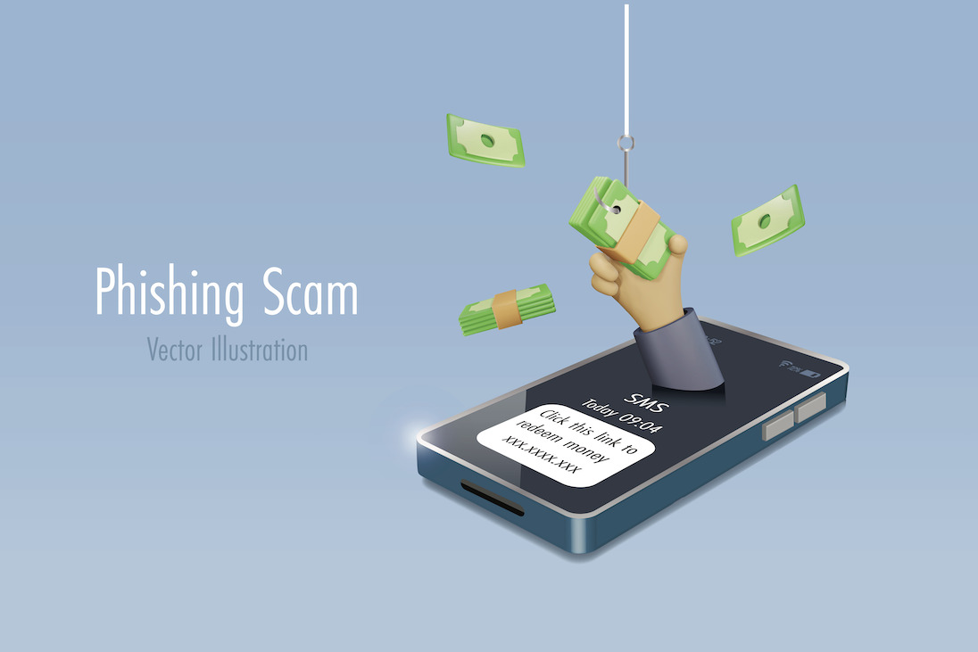 Phishing bij een smartphone