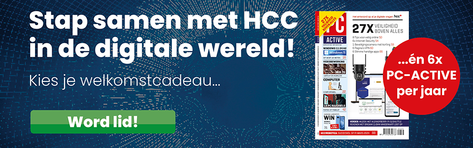 Stap samen met HCC in de digitale wereld! en kies je welkomstcadeau